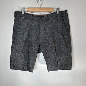 Levis Strauss Co Men’s Shorts Gray Chino Linen‎ Cotton Chambray Flat Front W34